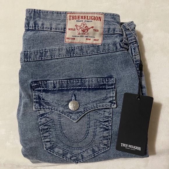 True Religion Jennie Curvy Big T MR Flap Mid Rise Super Skinny Jeans Sz 31 $199 - Picture 9 of 10